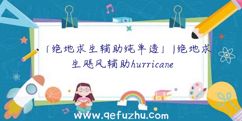 「绝地求生辅助纯单透」|绝地求生飓风辅助hurricane